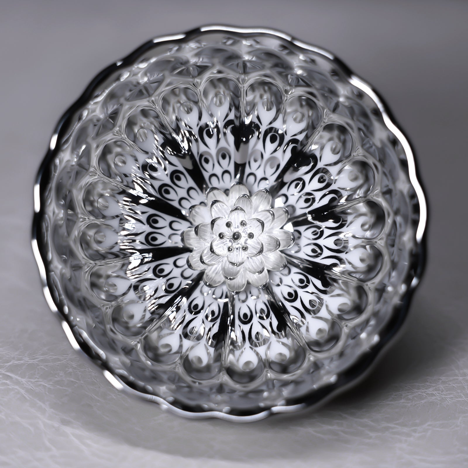 Silver Peacock-Lotus Jianzhan